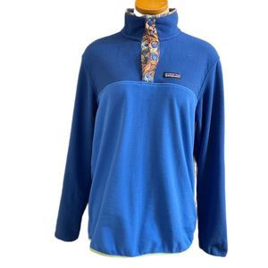 Patagonia Mens Micro D Snap T Pullover Shirt Bayou Blue Size Medium